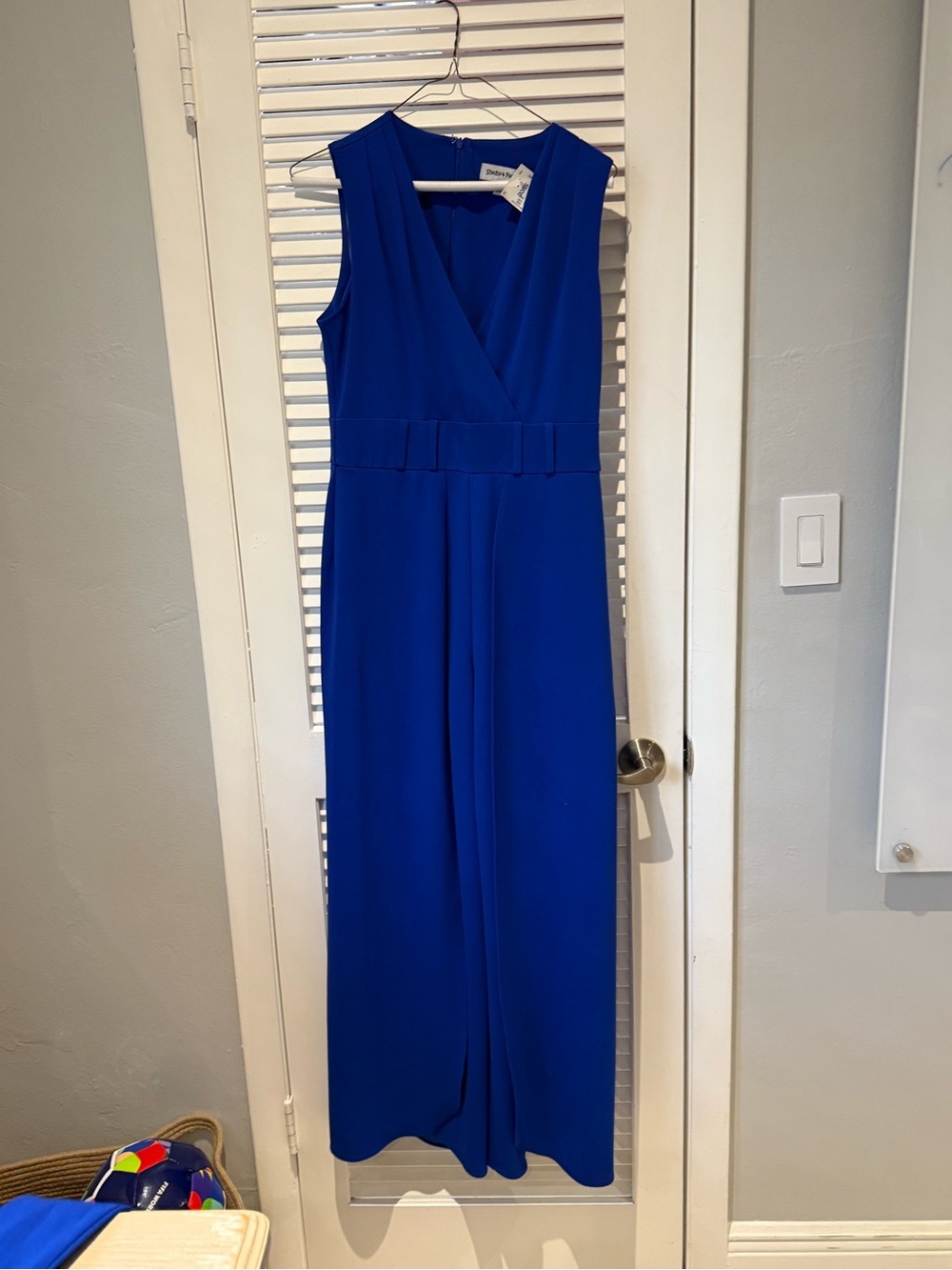 NWT Royal Cobalt Blue Sleeveless Jumpsuit with Waist Detail